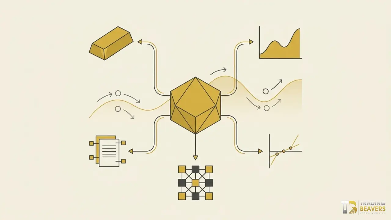 Illustration showing gold trading and the different ways to gain exposure to its price