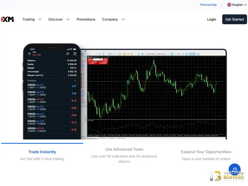 منصة MetaTrader للتداول عبر XM على الكمبيوتر والهاتف