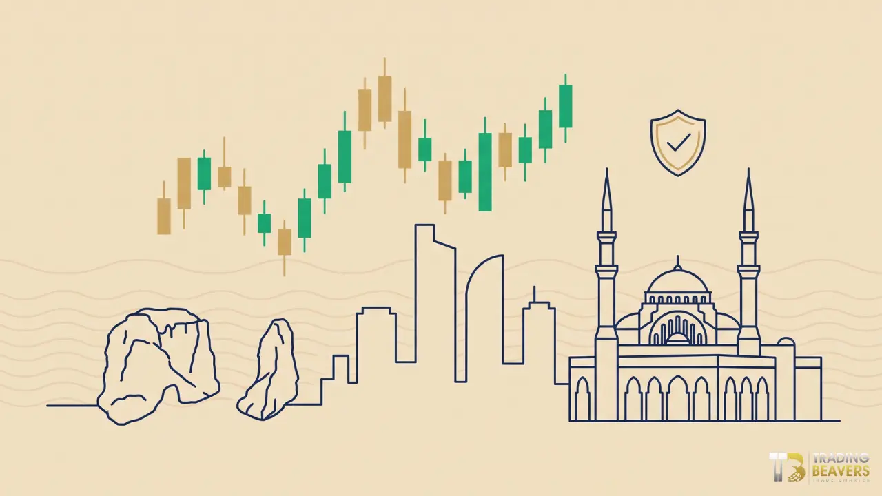 افضل شركات التداول المرخصة في لبنان مع خلفية كورنيش بيروت وصخرة الروشة